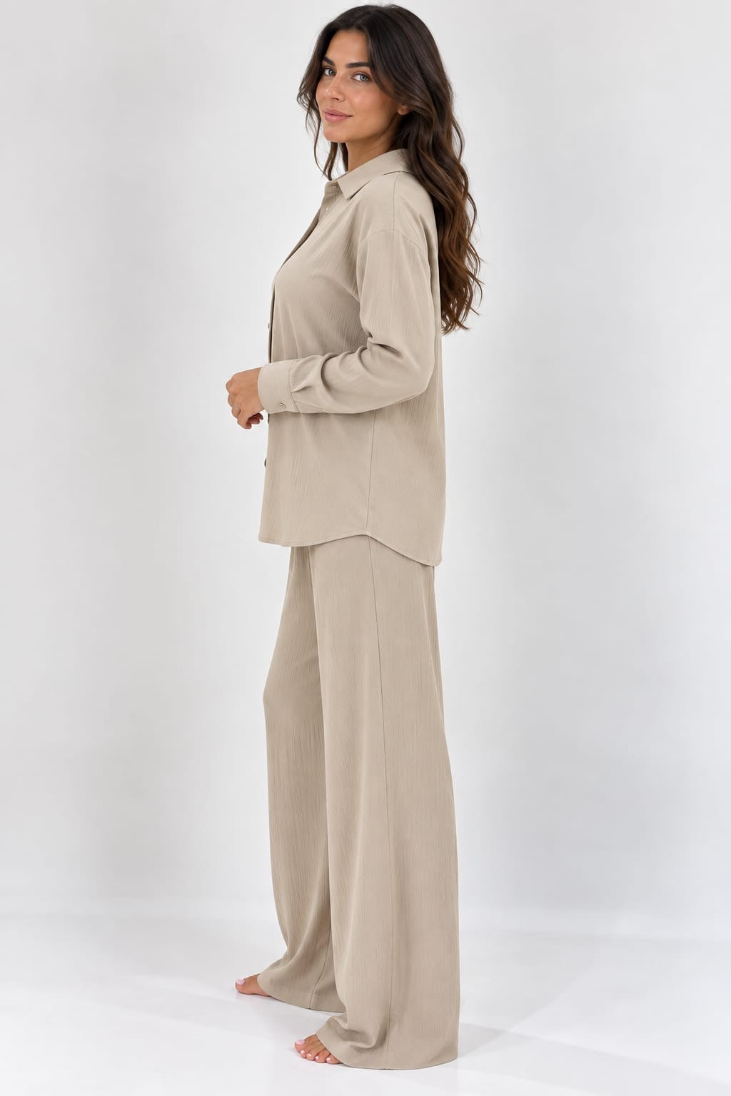 Ensemble Chemise & Pantalon Large – Élégance Décontractée