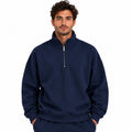 Sweat Demi-Zip Oversize Homme – Bleu
