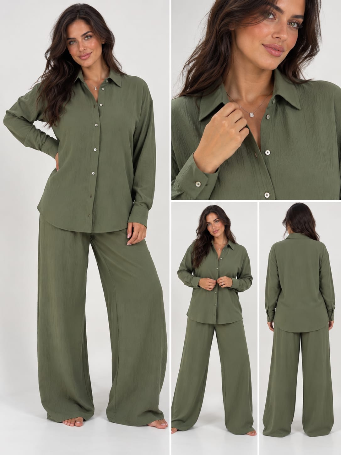 Ensemble Chemise & Pantalon Large – Élégance Décontractée