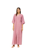 robe longue rose poudré