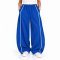 Pantalon Baggy à Passepoils Femme – Bleu